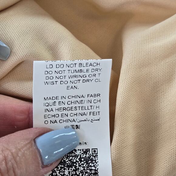 Shein NWT mesh sequin cami top Large 8/10 gold cream - Picture 13 of 13